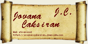 Jovana Čakširan vizit kartica